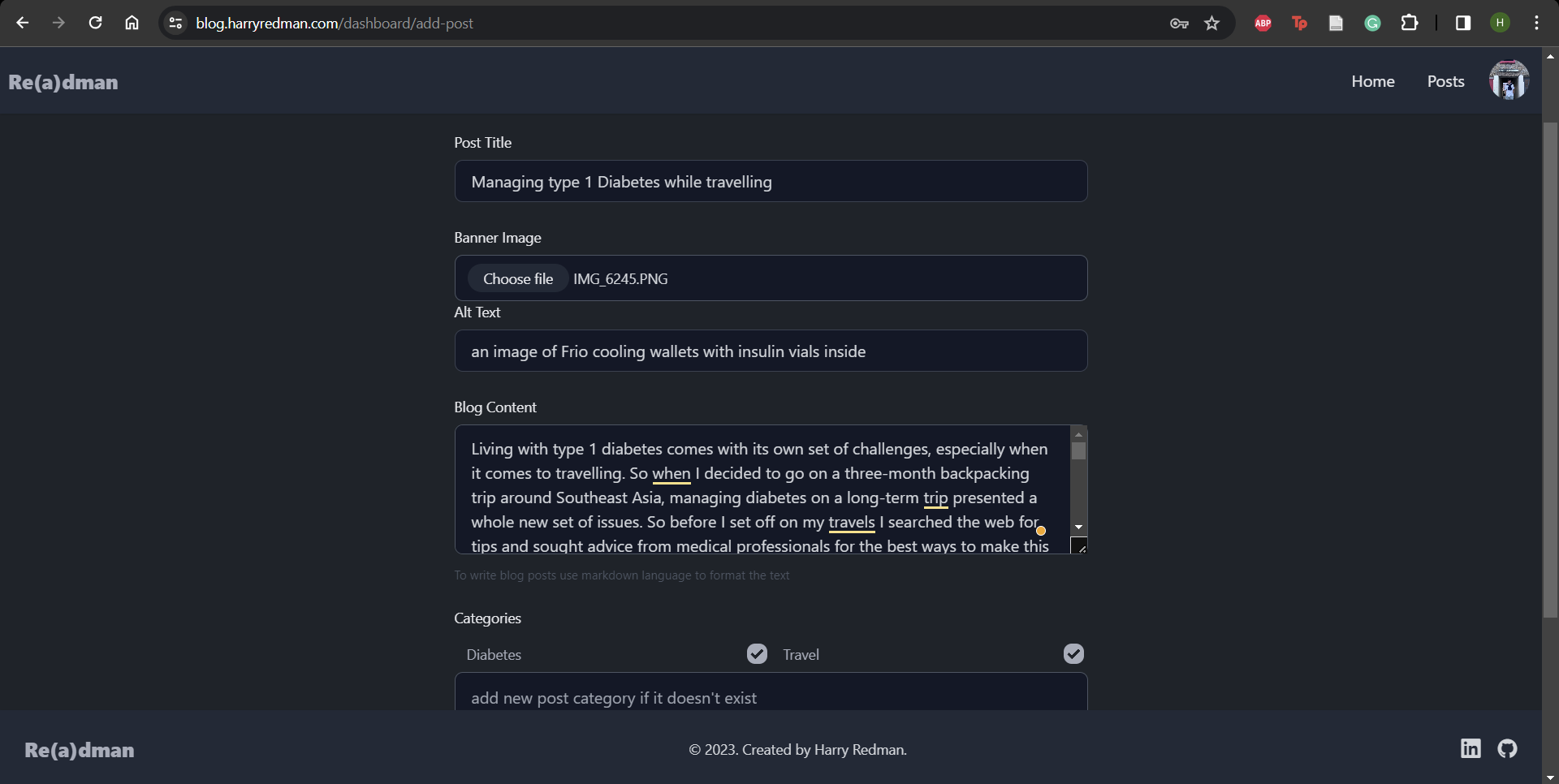 Adding post form